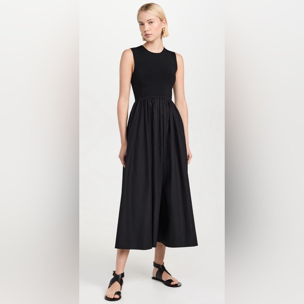 Theory Black Crew Neck Volume Dress